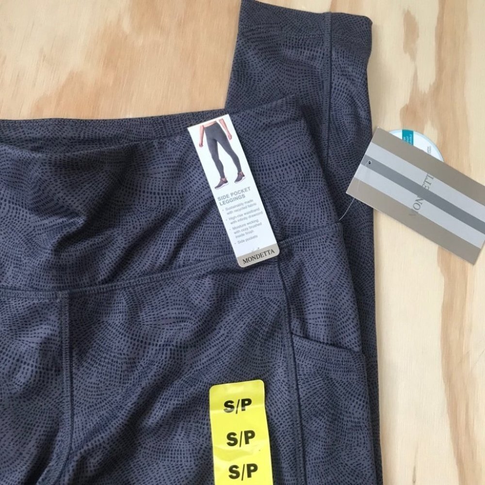 Mondetta Luxury Performance  Purple Grey Leggings women size S - Picture 12 of 15